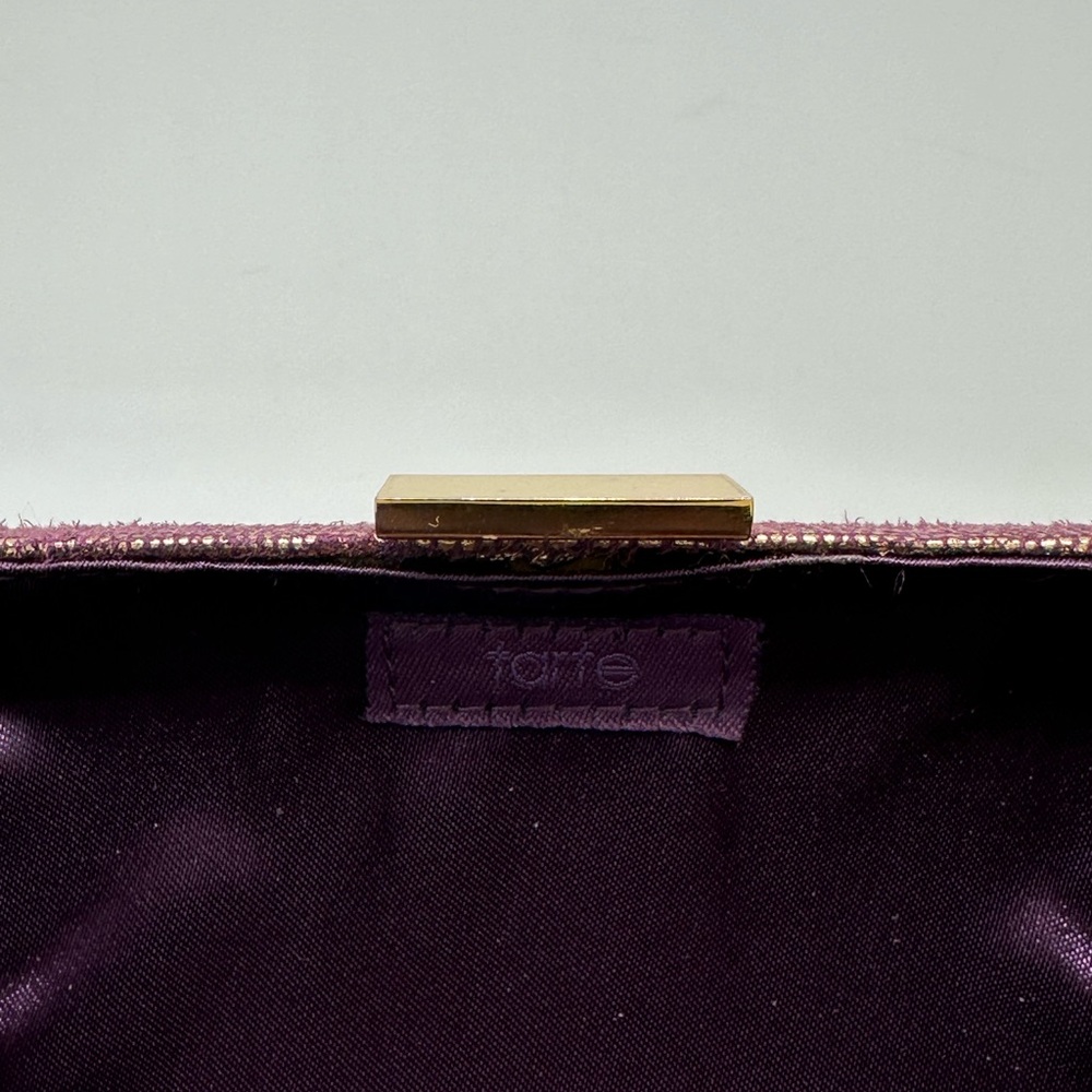 TARTE Hard Clutch Bag Gold and Deep Purple - Picture 6 of 8
